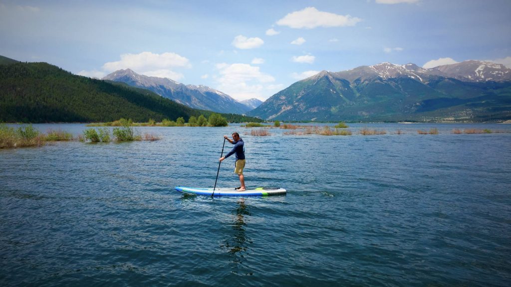Paddleboarder on Twin Lakes